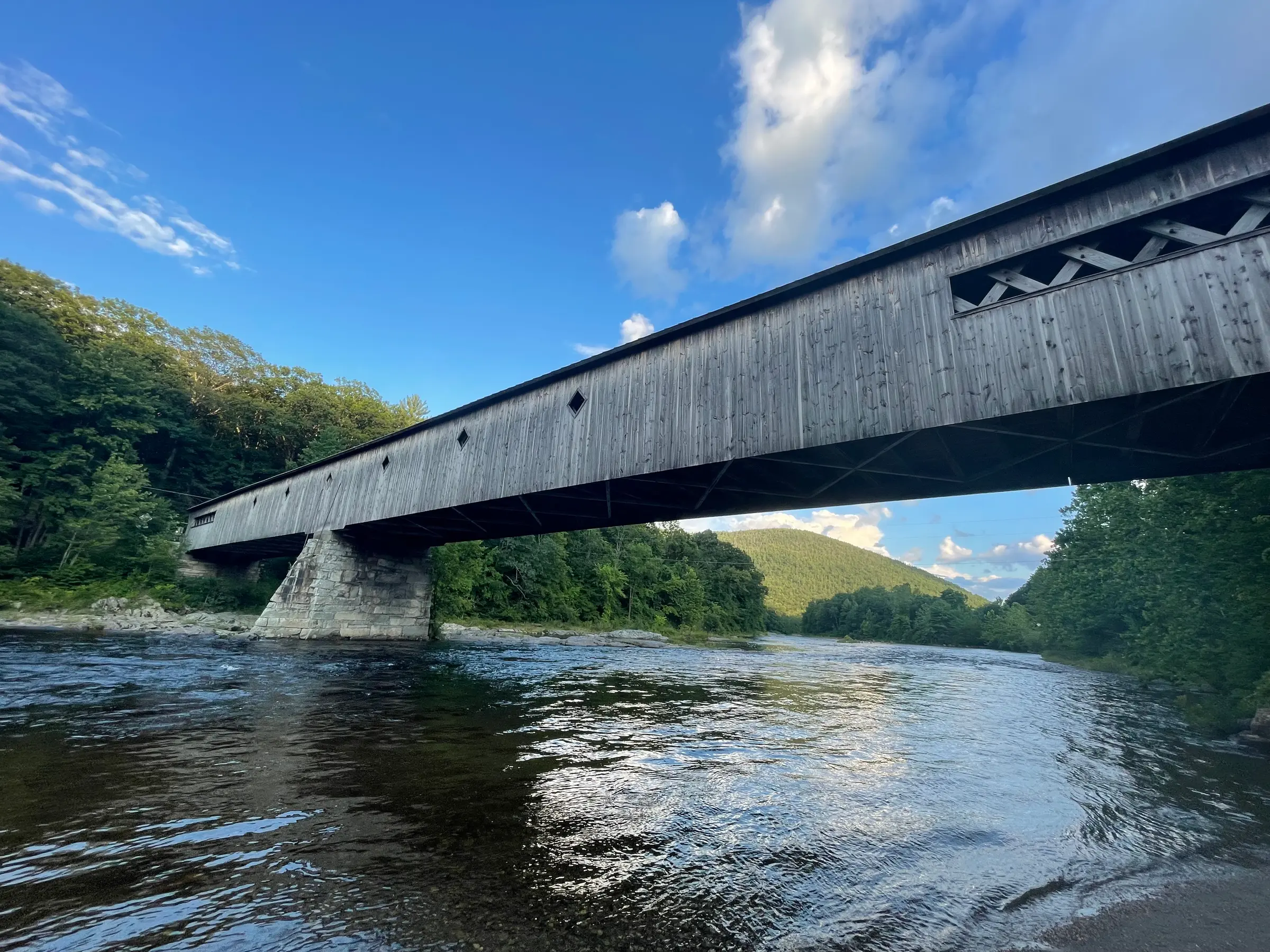 Vermont covered bridge in summer