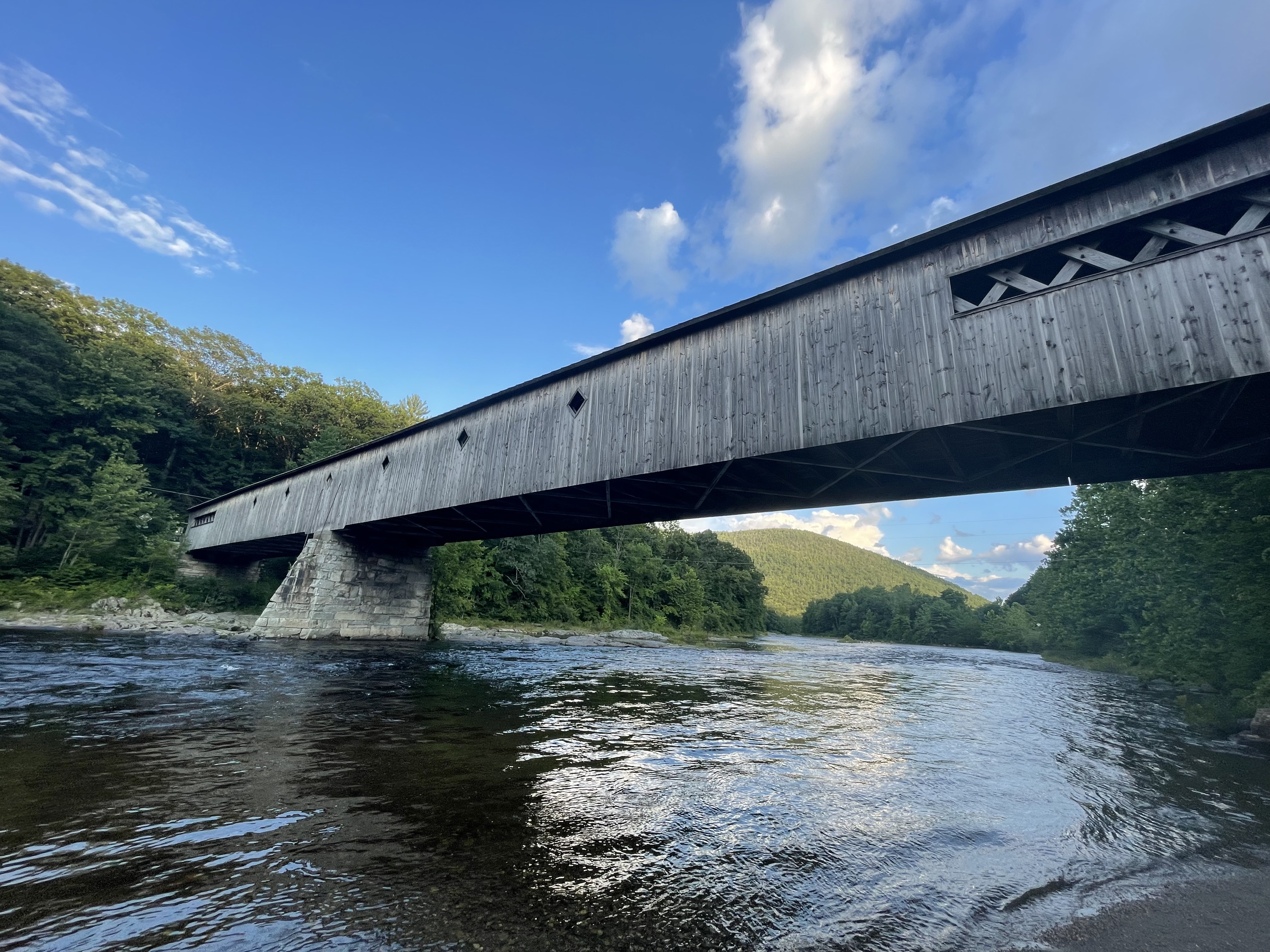 Vermont covered bridge in summer